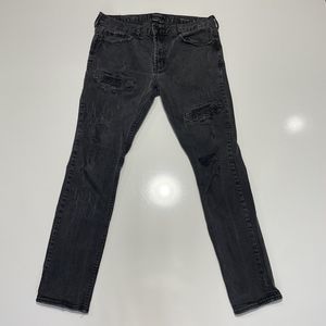 Men's Black Distressed Jeans